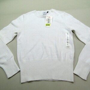 Calvin Klein Jeans Sweater Juniors Medium White Short Preppy Cottagecore NWT